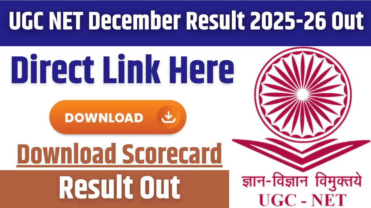UGC NET December Result 2025-26 Out